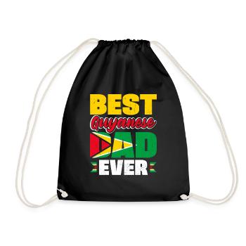 Guyana Guyanese Guyana Flag Best Guyanese Dad Ever - Drawstring Bag - black - Front