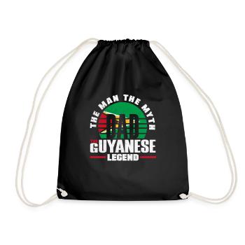 Guyana Guyanese Guyana Flag Father - Drawstring Bag - black - Front