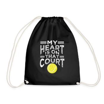 Mon cœur est sur ce court de tennis Mama Papa - Sac de sport léger - noir - Devant