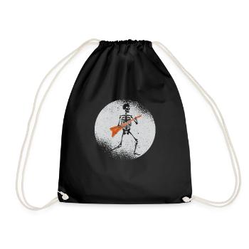 Skelett Gitarre spielend Rockmond Halloween Musik - Turnbeutel - Schwarz - Vorne