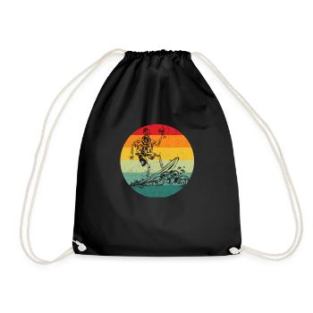 Hawaii Surfer Skeleton Halloween Beach Effrayant - Sac de sport léger - noir - Devant
