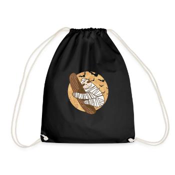 Sloth Moon Bats Cute Halloween Animal - Drawstring Bag - black - Front