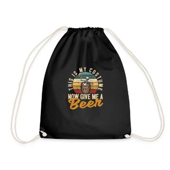 Halloween Skeleton This is my costume Now give - Drawstring Bag - black - Front
