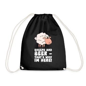Moutons et bière - C’est pourquoi je suis ici - Sac de sport léger - noir - Devant