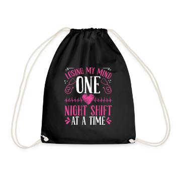Night Emergency Room Nurse Girlfriend ER Nurse - Drawstring Bag - black - Front