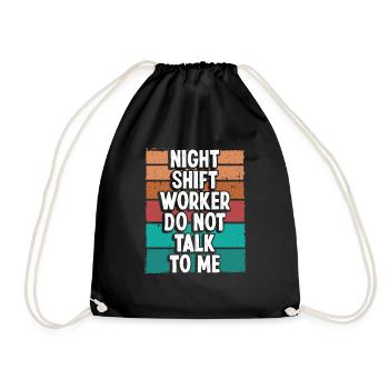 Night Shift Worker Production Worker Overnight - Turnbeutel - Schwarz - Vorne