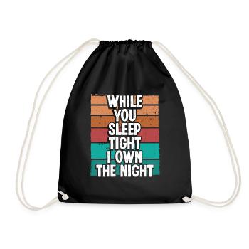 Night Shift Worker Factory Worker Production Work - Drawstring Bag - black - Front