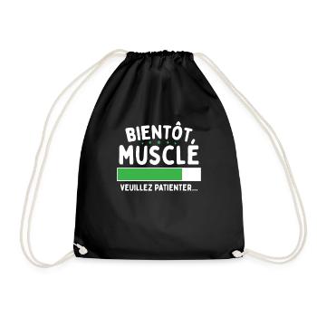Bientôt Musclé Humour Cadeau Musculation - Sac de sport léger - noir - Devant
