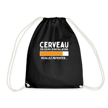 Cerveau En Cours D'installation Cadeau Humour Geek - Sac de sport léger - noir - Devant