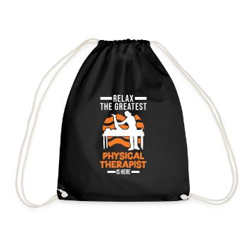 Greatest Physical Therapist Physio Physiotherapist - Drawstring Bag - black - Front