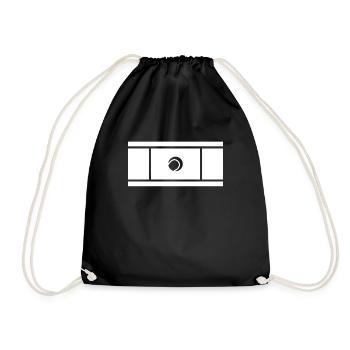 Stylized tennis court and tennis ball - Drawstring Bag - black - Front