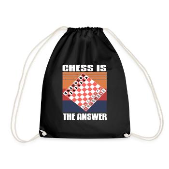 Chess Is The Answer Cool Retro T-Shirt Present - Turnbeutel - Schwarz - Vorne