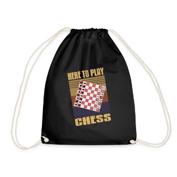 Here To Play Chess Retro Vintage Design T-Shirt - Turnbeutel - Schwarz - Vorne