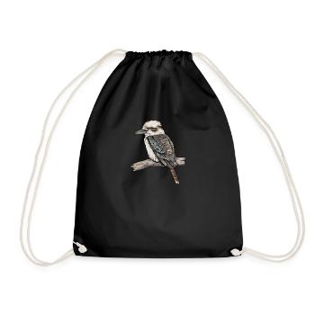Kookaburra I Eisvogel Naturschutz für Ornithologe - Turnbeutel - Schwarz - Vorne