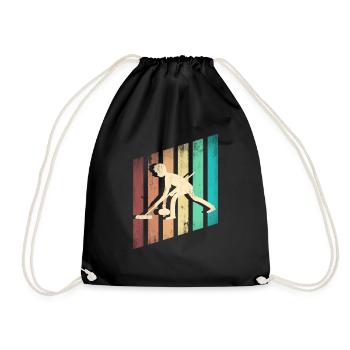 Curling Player Silhouette Curling Sport for a - Drawstring Bag - black - Front