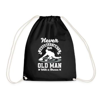 Joueur de curling pour un curleur ne sous-estimez jamais - Sac de sport léger - noir - Devant