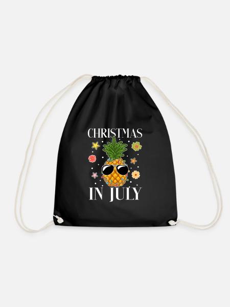 Weihnachten Ananas X-Mas Sommer Sommerferien - Turnbeutel - Schwarz