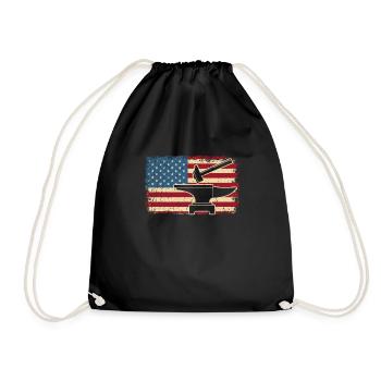 USA Patriotic America Artisan Forgeron - Sac de sport léger - noir - Devant