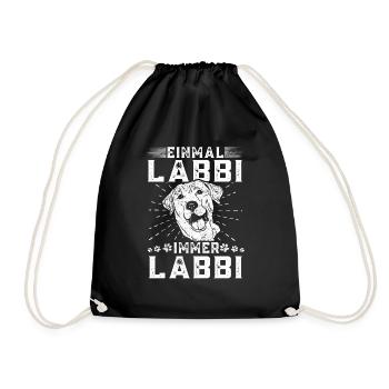 Einmal Labbi immer Labbi Labrador liebhaber - Turnbeutel - Schwarz - Vorne