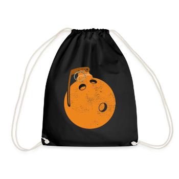 Bowling Kugel Granate Bowlingspieler Geschenk - Turnbeutel - Schwarz - Vorne