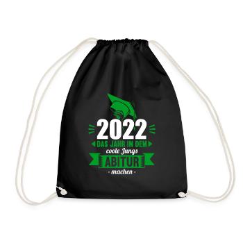 Abitur Gymnasium Damen und Herren Abi 2022 - Turnbeutel - Schwarz - Vorne