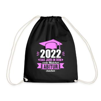 Abitur Gymnasium Damen und Herren Abi 2022 - Turnbeutel - Schwarz - Vorne