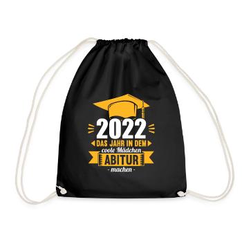 Abitur Gymnasium Damen und Herren Abi 2022 - Turnbeutel - Schwarz - Vorne