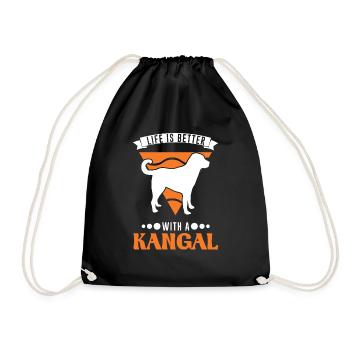 Life is better with a Kangal Shepherd Dog - Drawstring Bag - black - Front
