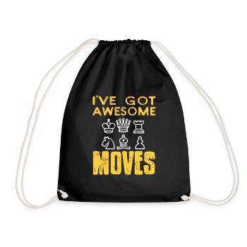 I've Got Awesome Moves Vintage Chess T-Shirt - Turnbeutel - Schwarz - Vorne