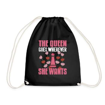 The Queen Goes Wherever She Wants Awesome Chess - Turnbeutel - Schwarz - Vorne