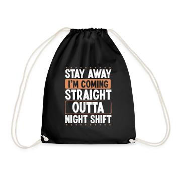 Funny Night Shift Worker Production Factory Job - Drawstring Bag - black - Front