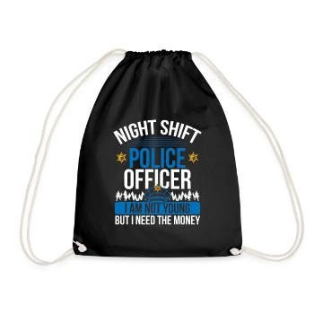 Humour Night Shift Pollice Officier Drôle Policier - Sac de sport léger - noir - Devant