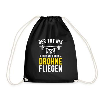 Der Tut Nix Der Will Nur Drohne Fliegen Drohnen - Turnbeutel - Schwarz - Vorne