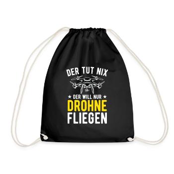 Der Tut Nix Der Will Nur Drohne Fliegen Drohnen - Turnbeutel - Schwarz - Vorne