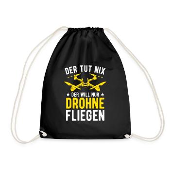 Der Tut Nix Der Will Nur Drohne Fliegen Drohnen - Turnbeutel - Schwarz - Vorne