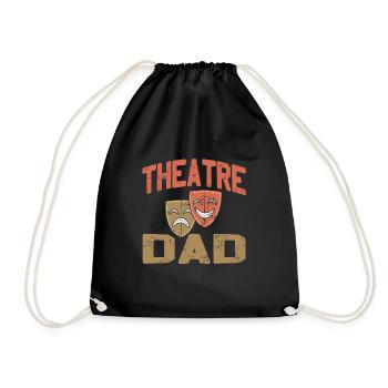 Retro Vintage Theatre Dad Cool Actor T-Shirt - Drawstring Bag - black - Front