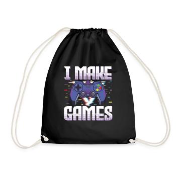 Gamer I Make Games Video Game Lover Gaming - Drawstring Bag - black - Front