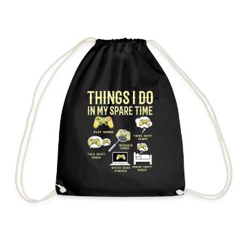 Temps libre Chose que je joue Jeu amateur de jeux vidéo - Sac de sport léger - noir - Devant