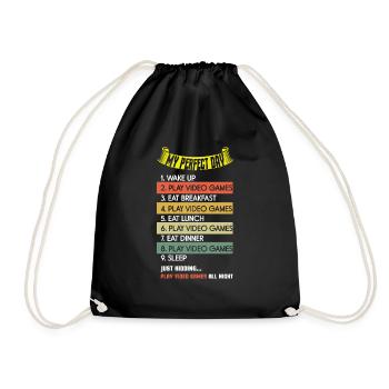 My Perfect Is Play Video Game Day Lover Gaming - Turnbeutel - Schwarz - Vorne