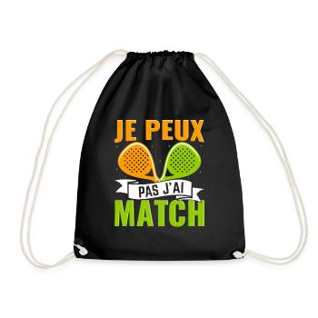 Je peux pas j'ai match | Joueur de padel | design - Sac de sport léger - noir - Devant