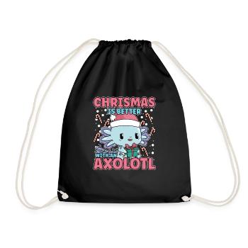 Winter Axolotl Design for a Christmas Xmas Lover - Turnbeutel - Schwarz - Vorne