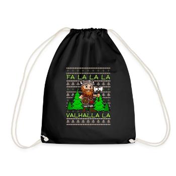 Xmas Valhalla Ugly Christmas Design for a Norse - Turnbeutel - Schwarz - Vorne