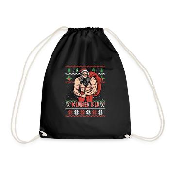 Kung Fu Santa Ugly Cristmas Design for a Martial - Turnbeutel - Schwarz - Vorne