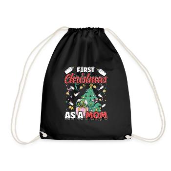 Pregnancy Mom To Be Christmas Design for a Xmas - Drawstring Bag - black - Front