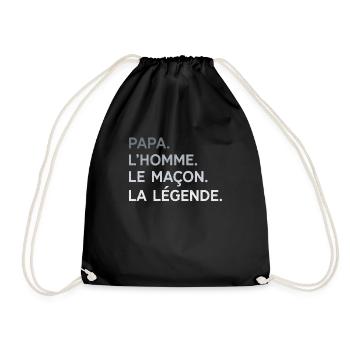 Papa Maçon L'Homme La Légende Cadeau Humour - Sac de sport léger - noir - Devant