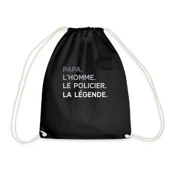 Papa Policier L'Homme La Légende Cadeau Humour - Sac de sport léger - noir - Devant