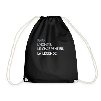 Papa Charpentier L'Homme La Légende Cadeau Humour - Sac de sport léger - noir - Devant