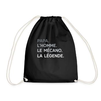 Papa Mécano L'Homme La Légende Cadeau Humour - Sac de sport léger - noir - Devant