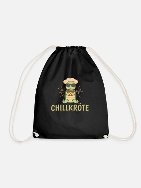 Chillkröte | Lustiges Schildkröte Liebhaber - Turnbeutel - Schwarz