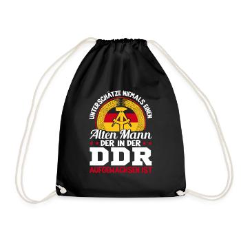 Alter Mann Im DDR OSSI Ostdeutschland Aufgewachsen - Turnbeutel - Schwarz - Vorne